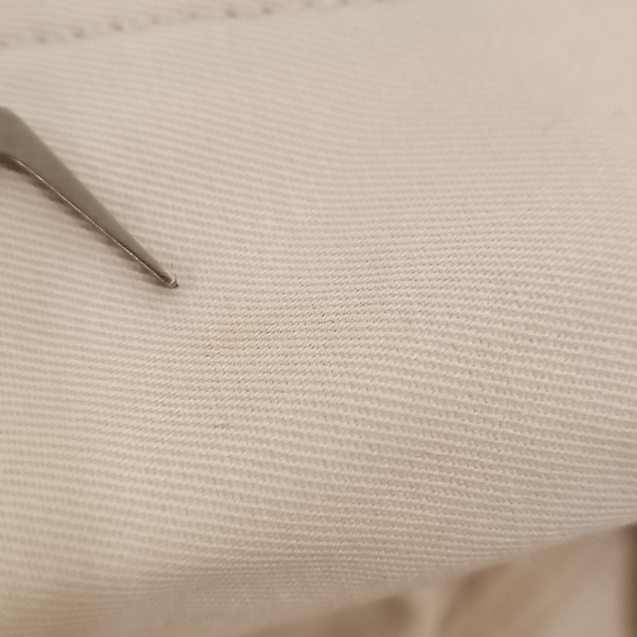 GAP Womens LG 100% Cotton Cream Colored Denim Utility Jacket Classic Rodeo - Picture 8 of 8